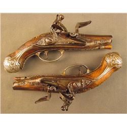 Pair of European Flintlock Muff Pistols
