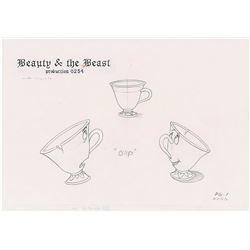 Chip Character Model Drawing from Beauty and the Beast