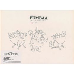 Pumbaa Character Model Drawing from The Lion King