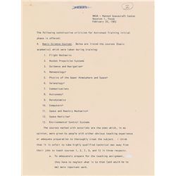 John Young 1963 Signed Astronaut Training Critique