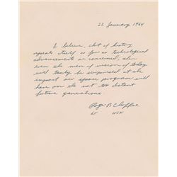 Roger Chaffee 1964 Handwritten Statement Signed