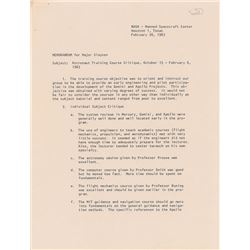 Edward H. White II 1963 Signed Astronaut Training Memorandum