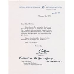 Michael Collins 1972 Typed Letter Signed