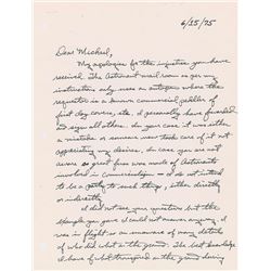 Fred Haise 1975 Autograph Letter Signed