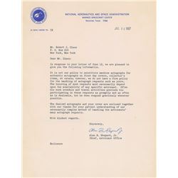 Alan Shepard 1967 Typed Letter Signed