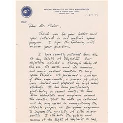 Jack Lousma 1974 Autograph Letter Signed