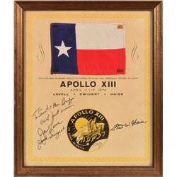 Apollo 13 Flown Texas Flag Signed by Lovell and Swigert