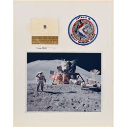 Dave Scott's Apollo 15 Lunar Surface-Flown Snoopy Pin Signed Display