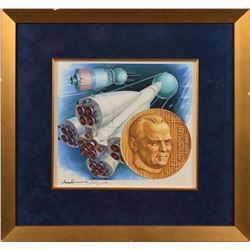 Vladimir Dzhanibekov and Sergey Korolyov Original Painting