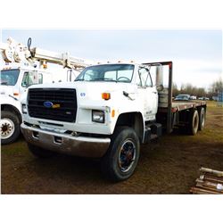 1987 FORD 800 DIESEL FLAT DECK TRUCK