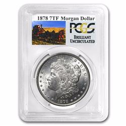 1878 7 TF Rev of 79 RARE Stage Coach Series Morgan Silver Dollar BU PCGS