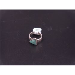 sz 6 Triangle Silver Turquoise Ring