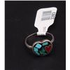 Image 1 : sz 5.5 - Silver Heart Ring Inlay with Turquoise