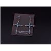 Image 3 : Turquoise Cross Silver Earrings