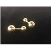 Image 1 : Heavy Solid Gold Barbell cufflinks
