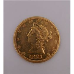 $10 Coronet 1901-S Gold Coin