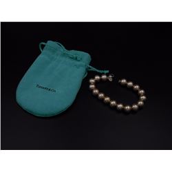 Tiffany Silver 10mm Large 17-Bead Bracelet in Box with Pouch