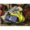 Image 1 : PALLET WITH INFLATABLE BOAT, RESCUE COLLAR AND OUTBOARD MOTOR