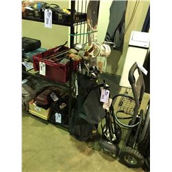 GOLF BAG WITH CLUBS AND CARRIER