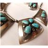 Image 3 : Signed S.S. & Turquoise Necklace w/Earrings