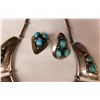 Image 5 : Signed S.S. & Turquoise Necklace w/Earrings