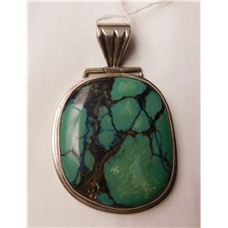 Large S.S. & Turquoise Pendant
