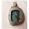 Image 6 : Large S.S. & Turquoise Pendant