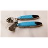 Image 3 : S.S. & Turquoise Feather Clip Earrings