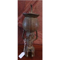 Senufo Figure-Holding-Container Bronze