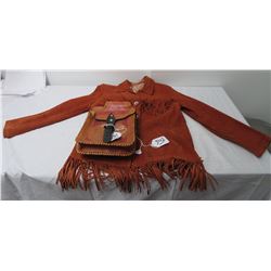 Small Leather Jacket + Tooled Mexican Saddlebags