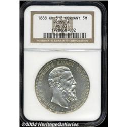 Prussia. Friedrich III 5 Mark 1888A, KM512,