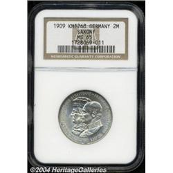 Saxony. Friedrich August III 2 Mark 1909,