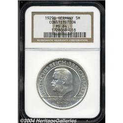 Weimar Republic. Constitution 5 Mark 1929G,
