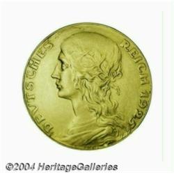 Goetz 5 mark pattern in gold 1925, Bust