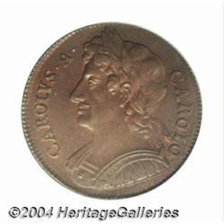 Charles II halfpenny 1673, S-3393. MS64 BN