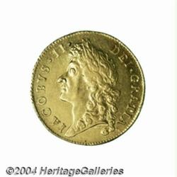 James II gold Guinea 1686, S-3402. 2nd bust.