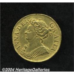 Queen Anne gold Guinea 1713, S-3574. 3rd bust,