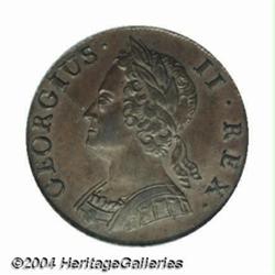 George II copper Halfpenny 1740, S-3718. Old