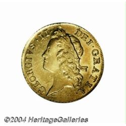 George II gold Guinea 1733, S-3674. 2nd young