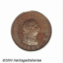 George III bronzed copper Proof Farthing 1806,