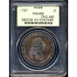 George III copper Penny 1797, S-3777. 10
