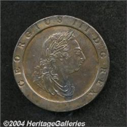 George III Twopence 1797, S-3776. AU55 BN NGC