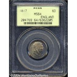 George III Sixpence 1817, S-3791. MS64 PCGS.