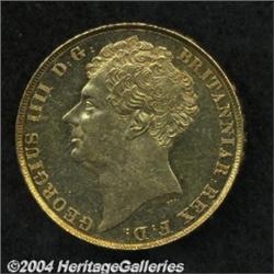 George IV gold 2 Pounds 1823, S-3798. Bare