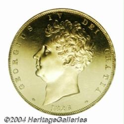 George IV Proof gold 5 Pounds 1826, S-3797.