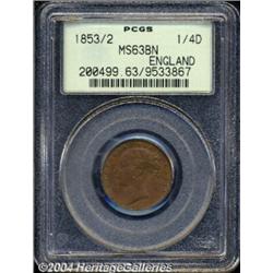 Victorian copper duo: 1843 1/2 Farthing S-3951