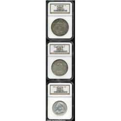 A Victoria Mint State trio as follows: