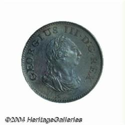 George III farthing 1806, Bust right/Harp,