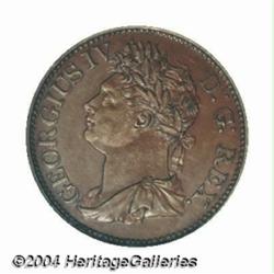 George IV Halfpenny 1822, bronzed copper Bust