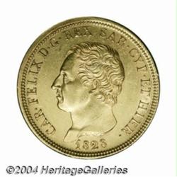 Sardinia. Carlo Felice gold 80 lire 1828 P,